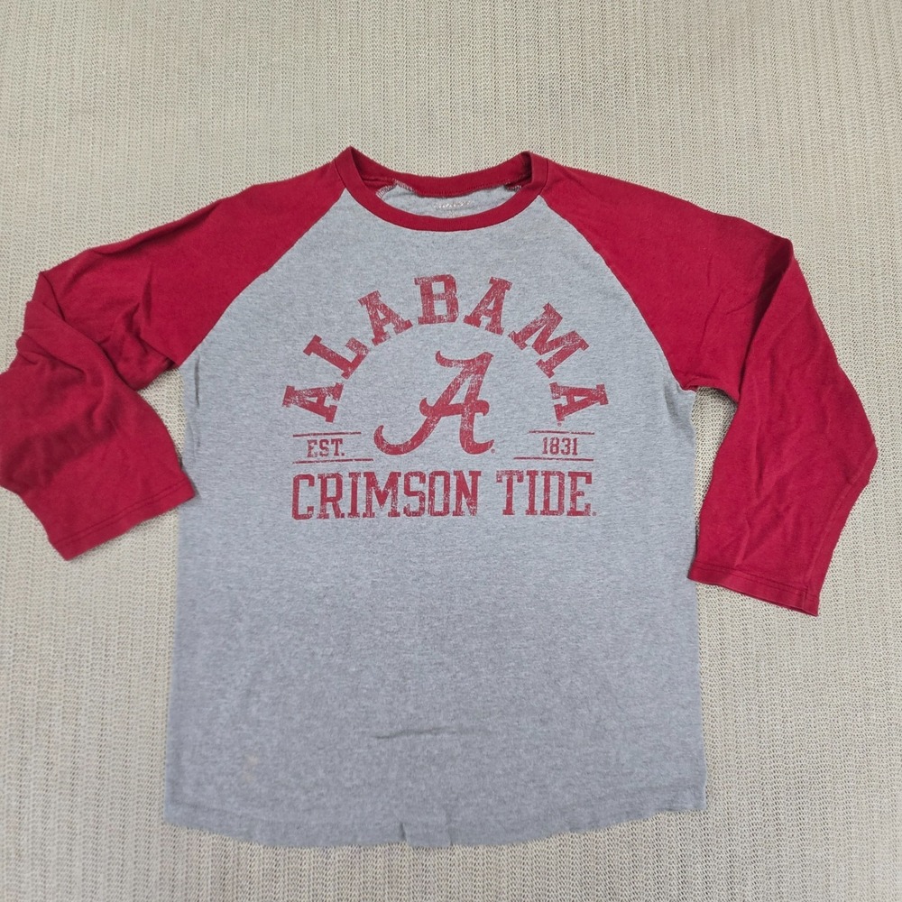 Pro Edge Alabama Crimson Tide Shirt Mens Medium Gray Red Raglan SEC Football